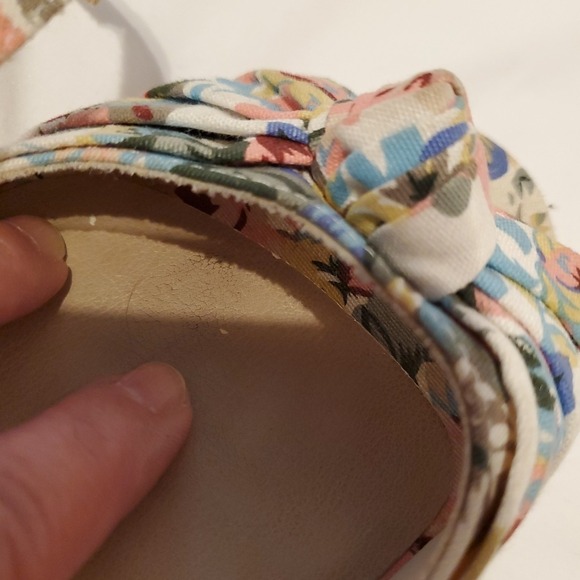 Montego Bay Club Shoes Women's Size 12 Open Toe Wedge Heel Floral Multicolor - Picture 8 of 11